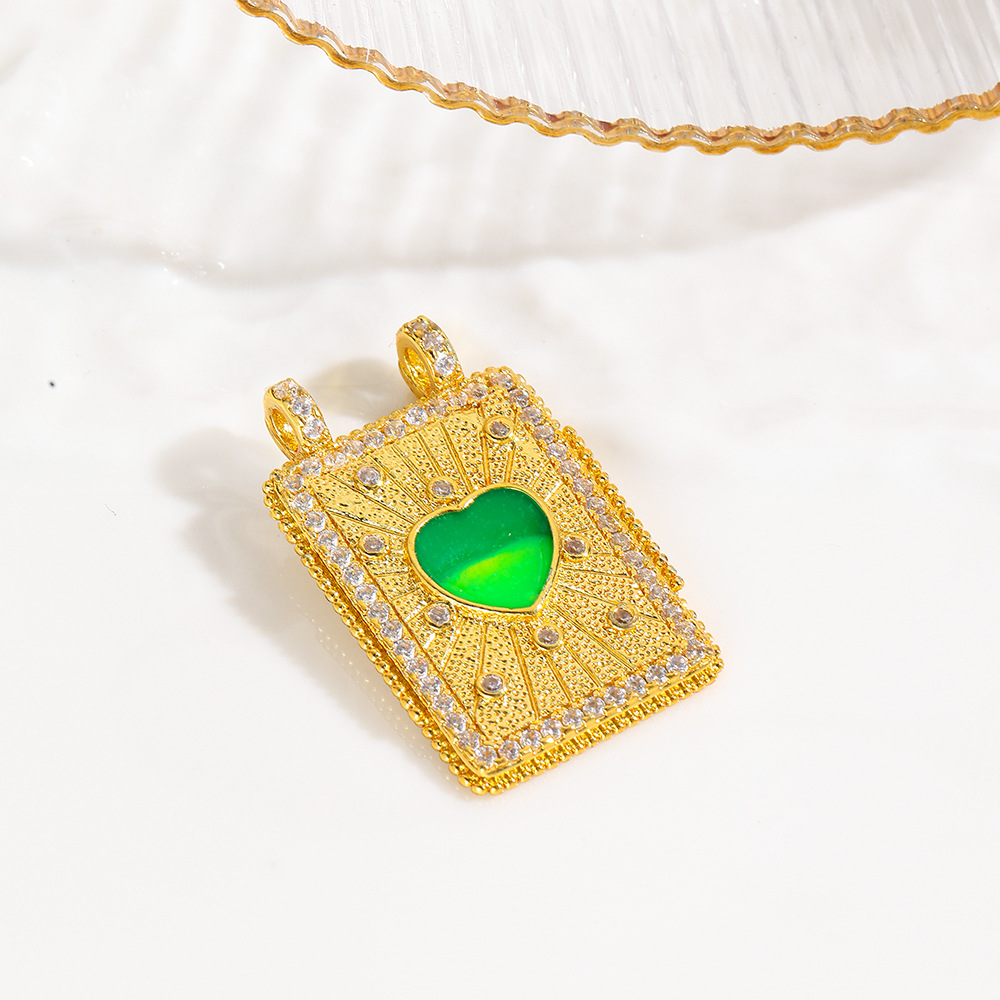 6g Weight Pendant Jewelry Making Type 18K Gold Plated Plating Material 1 Piece Quantity Daily Occasion Copper Material Rainbow, Coconut Tree, Heart Shape Pattern All Seasons Season Unisex Gender Plating Design Retro, Classic Style Style 1 Piece Copper 18K Gold Plated Rainbow Coconut Tree Heart Shape Pendant 10