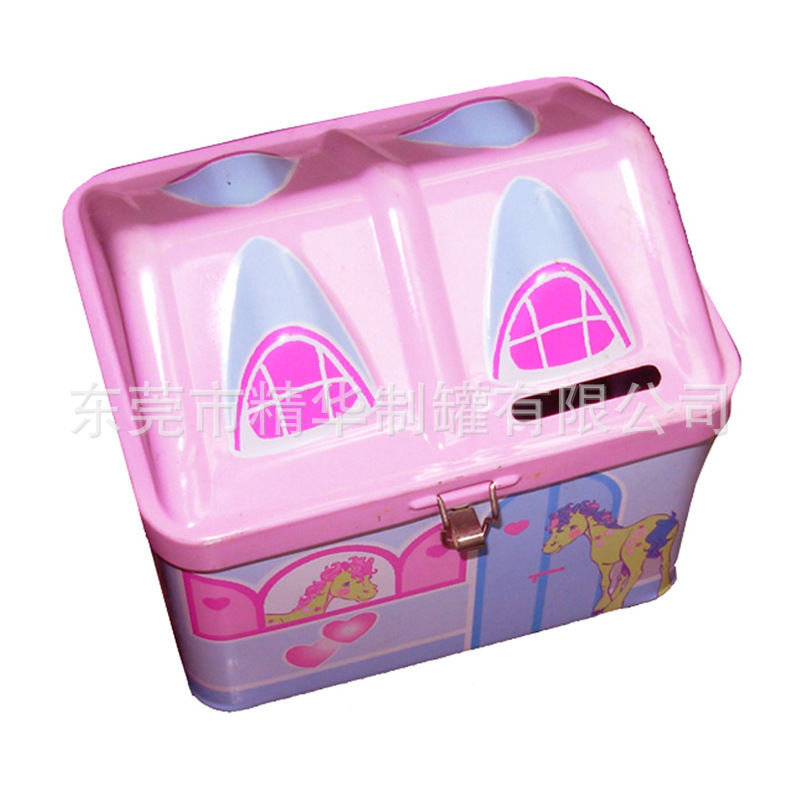 供应屋仔钱罐 小屋铁罐  储钱屋形铁罐  礼品罐