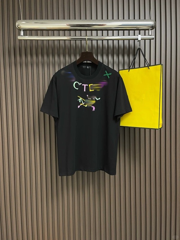 高級バードファミリー夏用格子柄プリント純綿半袖カップルラウンドネックトレンドブランドカジュアルTシャツファッショントップス|undefined