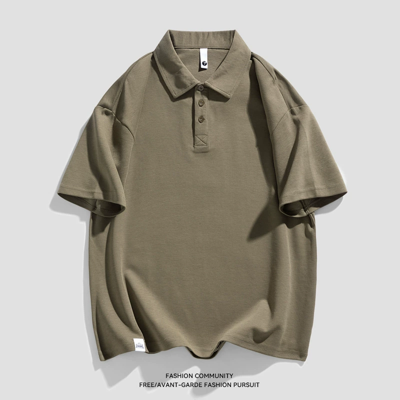 鲲海鹏云 Summer polo, shirt, solid T-shirt for work, with short sleeve