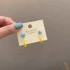 A2371 blue yellow ~ silver needle style
