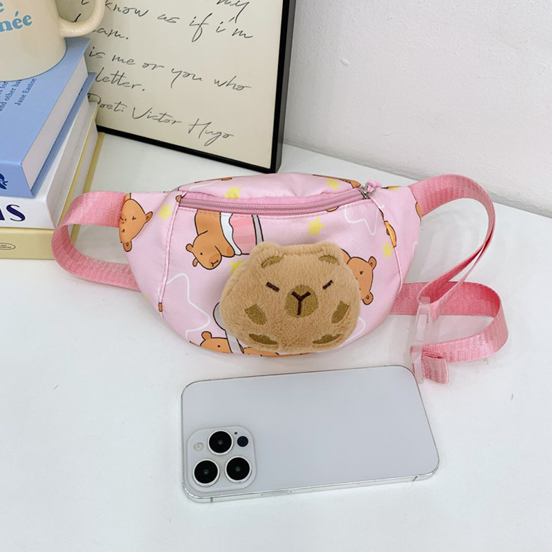 Kapibara bolso de pecho para niños nuevos dibujos animados lindos bolso de cintura para chicas extranjeras versátiles bolso de cintura para niños