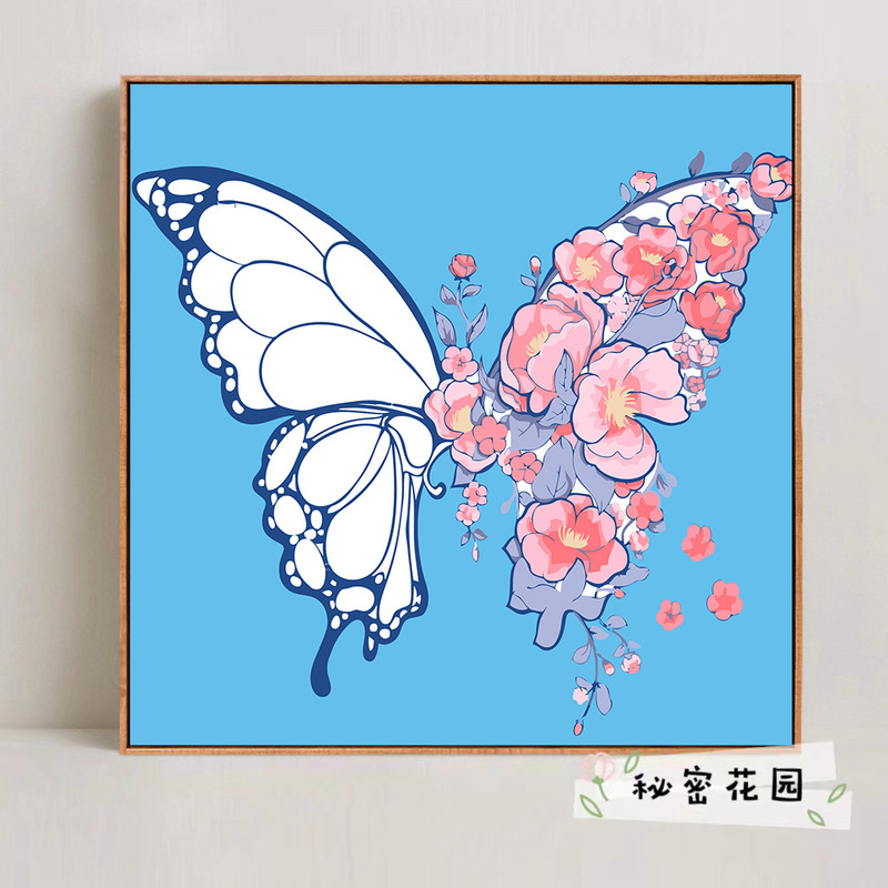 蝶デジタル油絵 diy 着色油絵子供の手描き蝶装飾絵画装飾品メーカー卸売|undefined