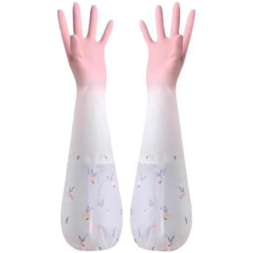 Dishwashing gloves for women, waterproof rubber, lined for winter, durable kitchen brush laundry clothes, household, thickened, for chores