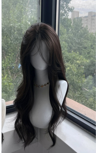 Wig for women with long hair, natural full headband, women's fashionable big wave lace wig, long curly hair, simulated human hair wig set