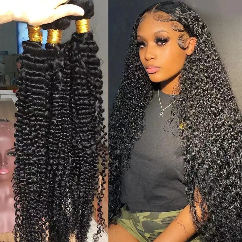 Peruca de moda bulk cabello onda profunda africana pelucca curva espiral cabello YaKi Bundle