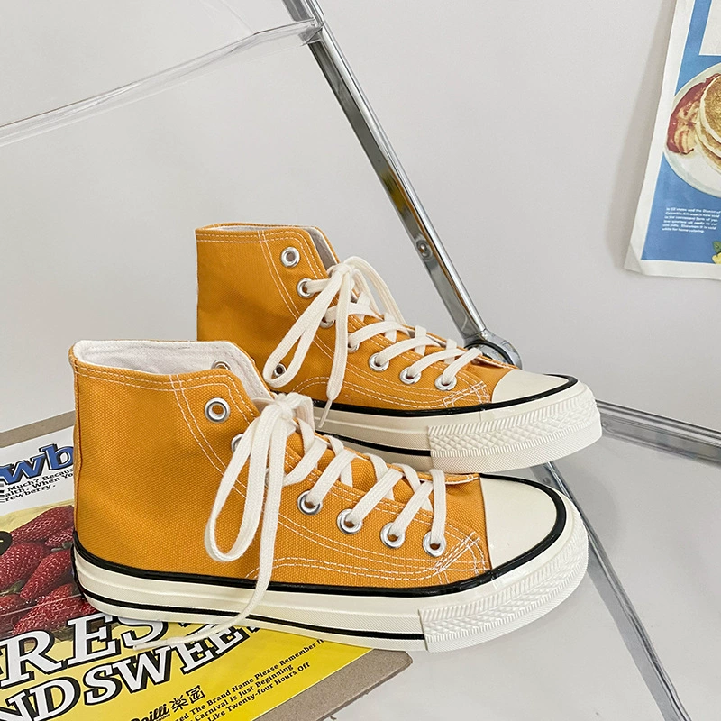 Канвасовые кроссовки высокие (Canvas High-Top Sneakers), корейский стиль, классика повседневная, размеры EU 35–44