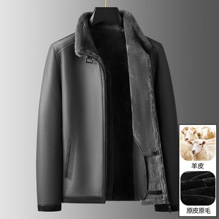 Winter Genuine Leather Men's 2024 New Thickened Original Ecological Sheepskin and Fur One Men's Jacket