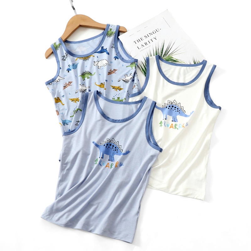 Children's Vest Summer Eco Silk Three-Piece Boxed Boys and Girls Baby Hurdle Vest Modal Vest Dropshipping Children's Vest Summer Eco Silk Three-Piece Boxed Boys and Girls Baby Hurdle Vest Modal Vest Dropshipping