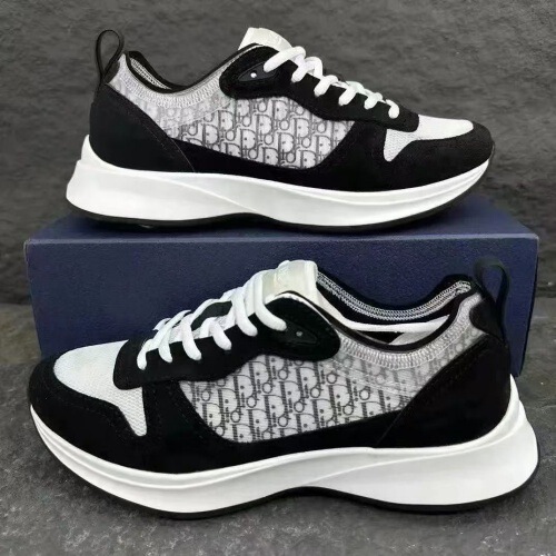 New Foreign Trade Model Letter B25 Casual Versatile Printed Breathable Men's Fabric Suede Mesh Patchwork Sneakers Shoelaces