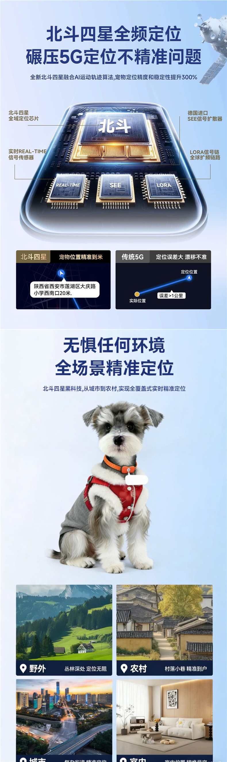 Pet locator, anti-lost device for dogs, GPS collar tracker for cats, Beidou tracking device for puppies