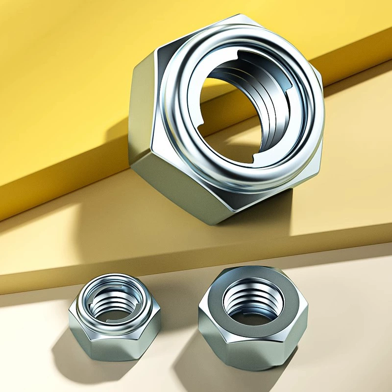 Оцинкованный цельнометаллический шестигранный замок гайка самоблокировка гайка