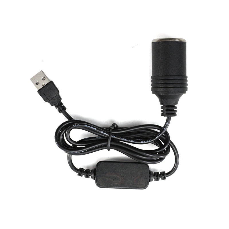 5V power supply car USB port converted to 12V cigarette lighter suitable for headrest monitor extension cable