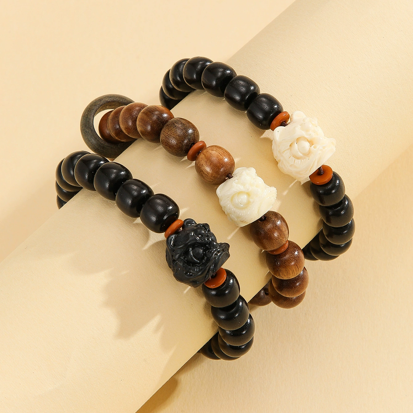 Organic bracelet sandalwood, rosary with round beads for men and women walnut, Chinese style