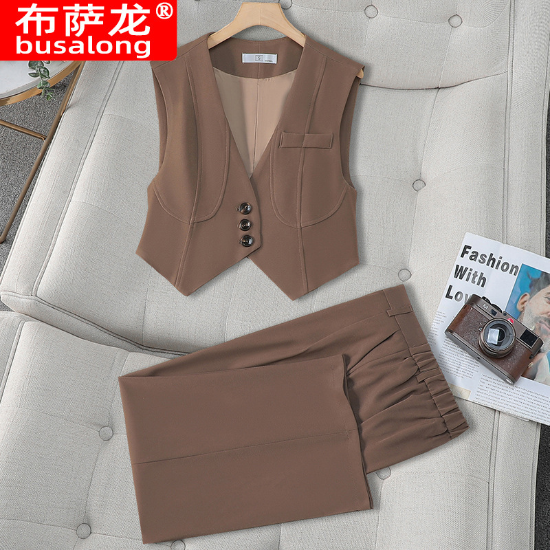 2025 New Busalong Korean Style Professional Wear Women's Vest Work Clothing Wholesale 9702