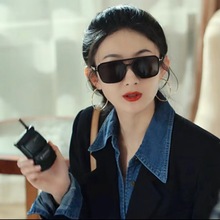 风吹半夏赵丽颖同款墨镜女韩版潮防紫外线双梁眼镜T字太阳镜跨境