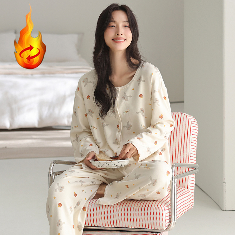 Pajamas for Women Autumn and Winter Cashmere Silk Long-Sleeved High-End German Velvet Thick 2025 Home Wear Set