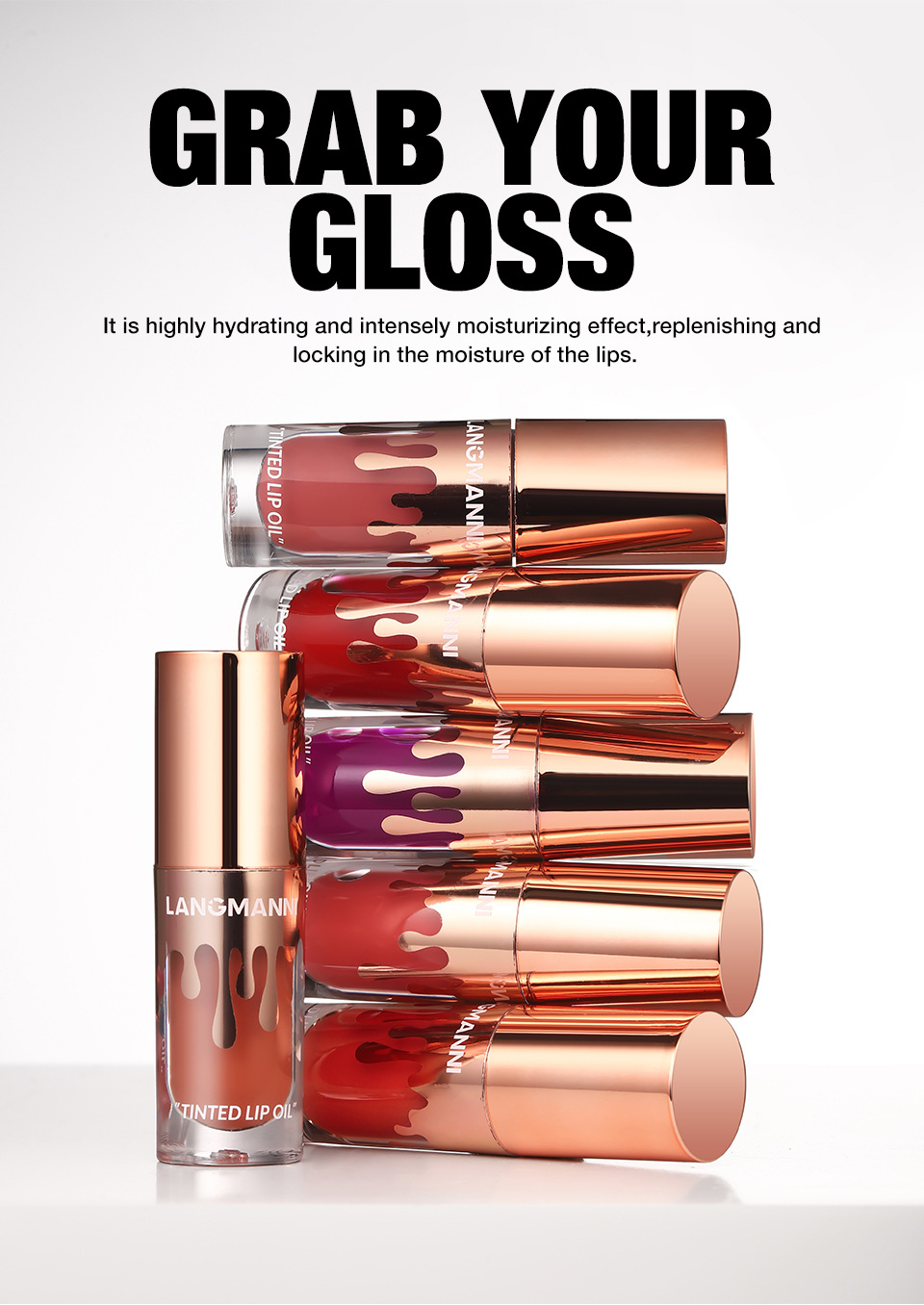 LANGMANNI colored lip oil, lip gloss, lip oil, single bottle details Picture