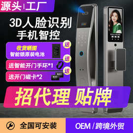 新款家用指纹锁入户门智能门锁全自动密码锁人脸电子锁涂鸦跨境锁