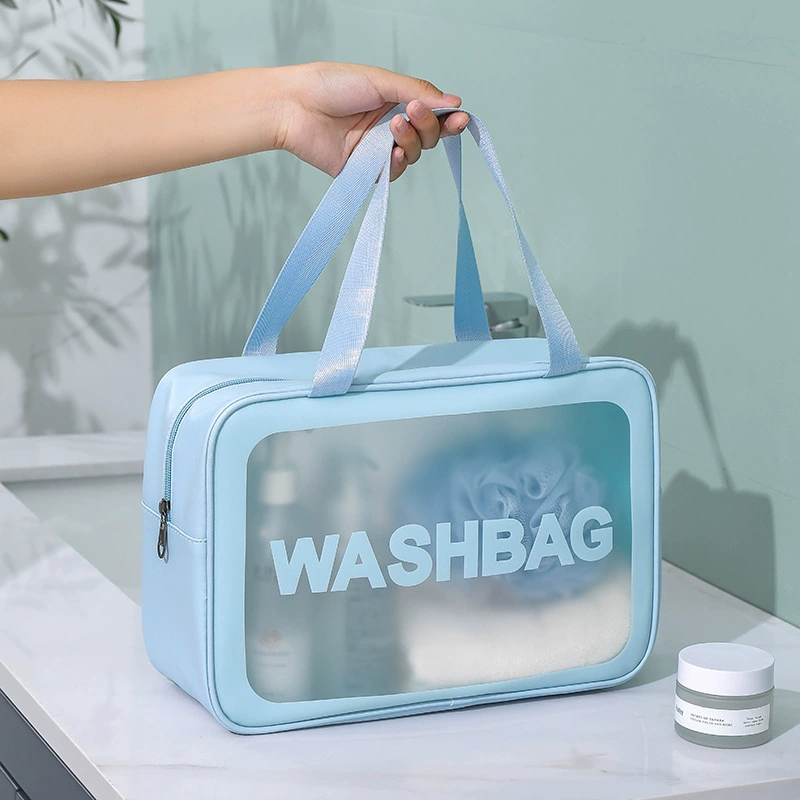 Polyurethane handheld matte cosmetic bag PVC, waterproof organizer bag