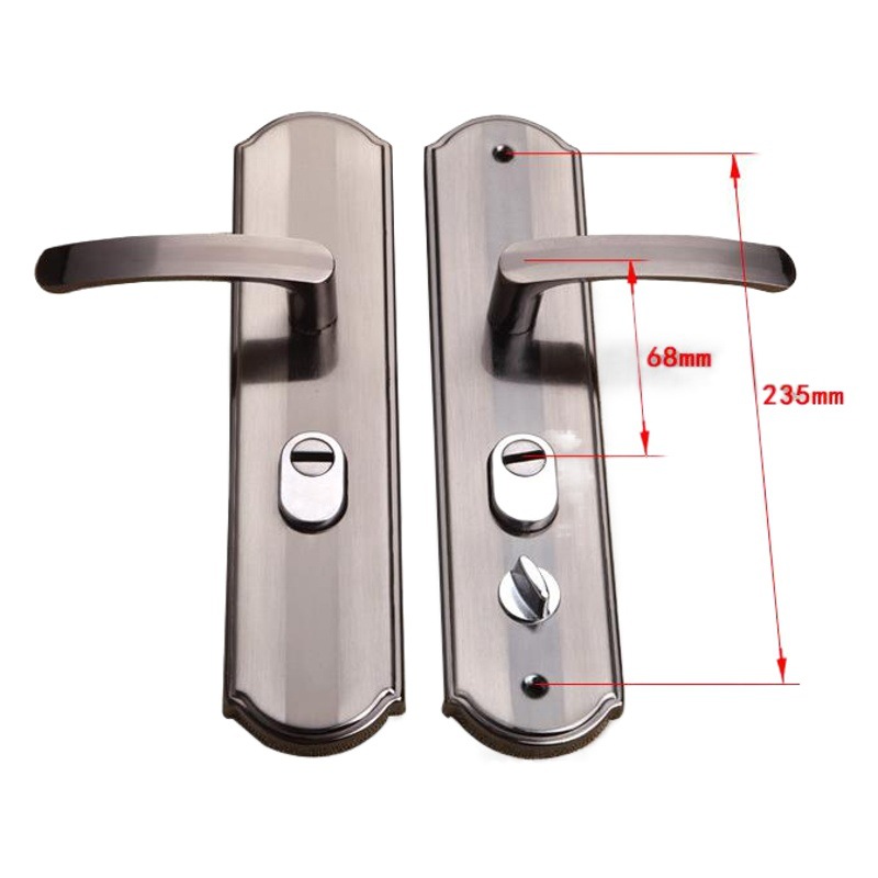 Venta al por mayor manija de la puerta antirrobo manija de la puerta de oro negro manija de la cerradura puerta opuesta sala de alquiler manija 235 agujero espaciamiento