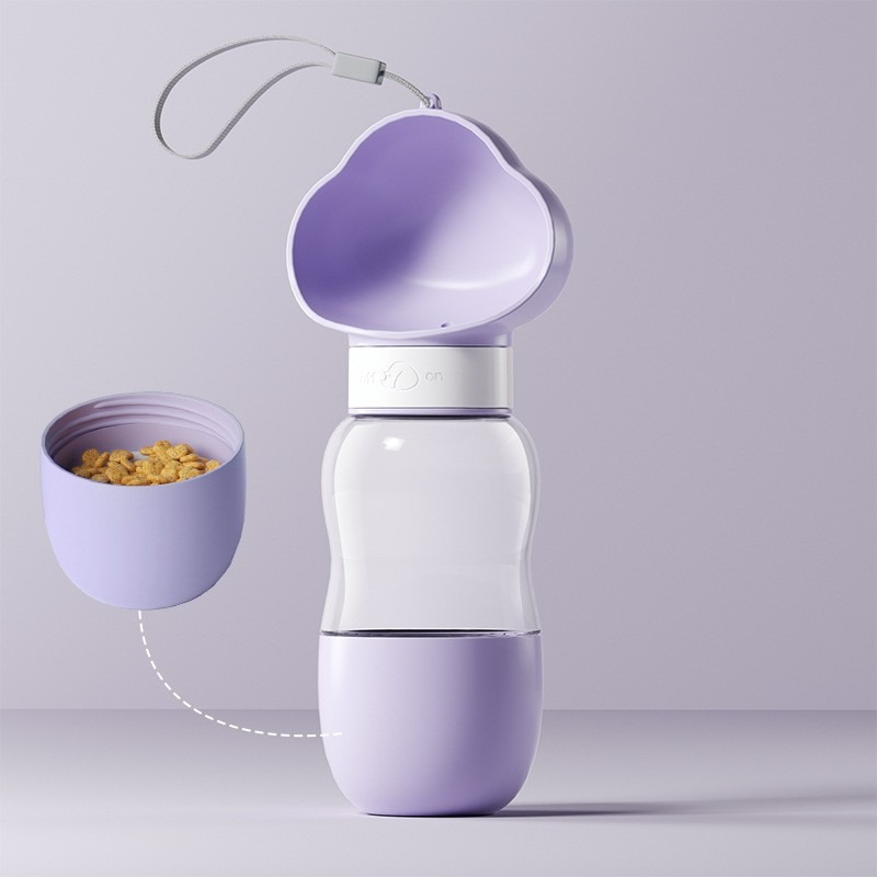 [화상방지 물과 음식컵] 퍼플클라우드 식수+먹이-350ml+200ml