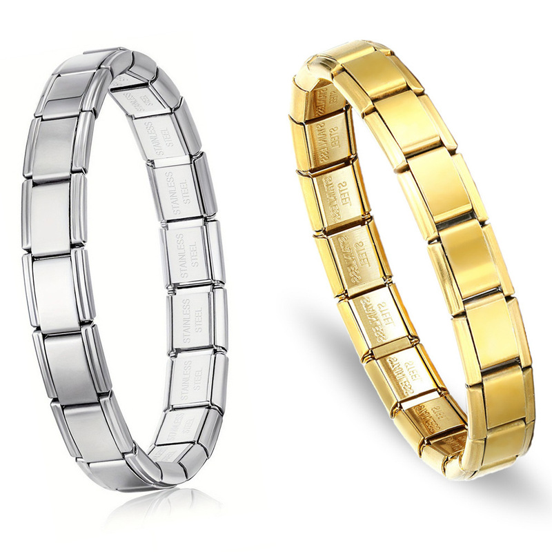 Italian Charm Blank Module Bracelet Stainless Steel Handmade Free Matching Stitching diy Unisex Bracelet Italian Charm Blank Module Bracelet Stainless Steel Handmade Free Matching Stitching diy Unisex Bracelet