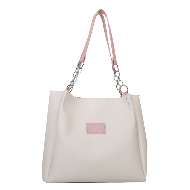 Bolsa de viaje de textura de moda de gran capacidad 2023 primavera y verano nuevo color de contraste solo hombro bolsa de axilas elegante bolsa de mano moda