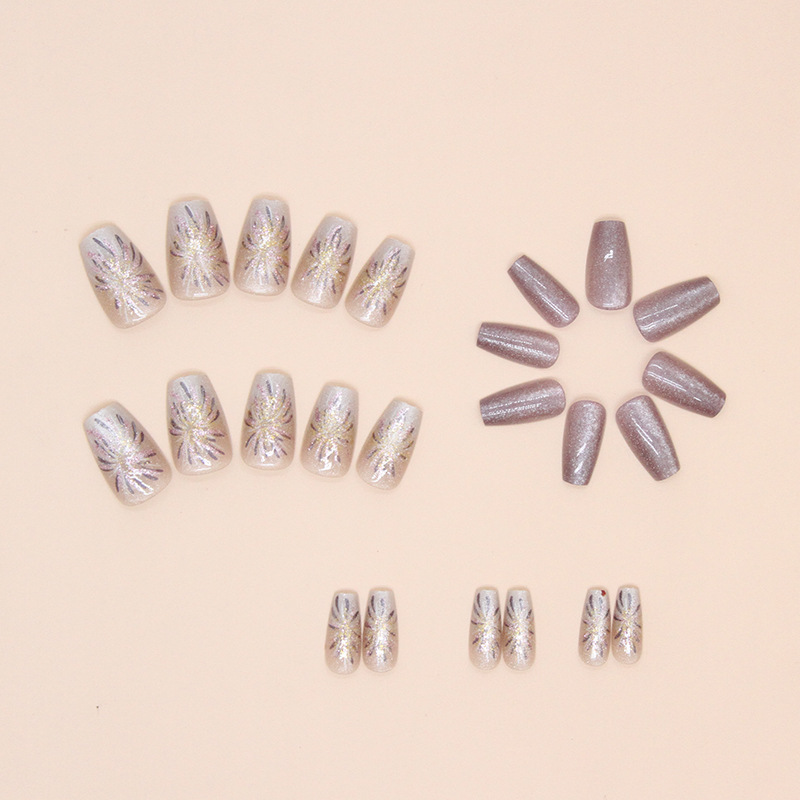 Feuerwerkskatzenauge tragbare abnehmbare Clips, Ballett-Kunstnägel Medium T, Live 24 Nagelclips_voghion.com