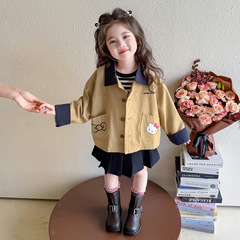 女童秋装外套2025新款儿童巨好看洋气休闲夹克上衣宝宝春秋款衣服