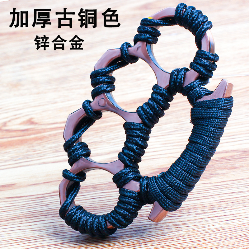 Other Four-Finger Knuckle Duster Thickened Ancient Bronze Zinc Alloy Tool