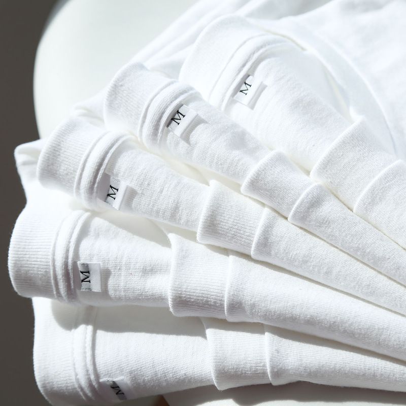 Solid Color Combed Cotton Blank T-Shirt for Men and Women, Non-Transparent Base Shirt, Men's Plain Short-Sleeve Heavy 210g