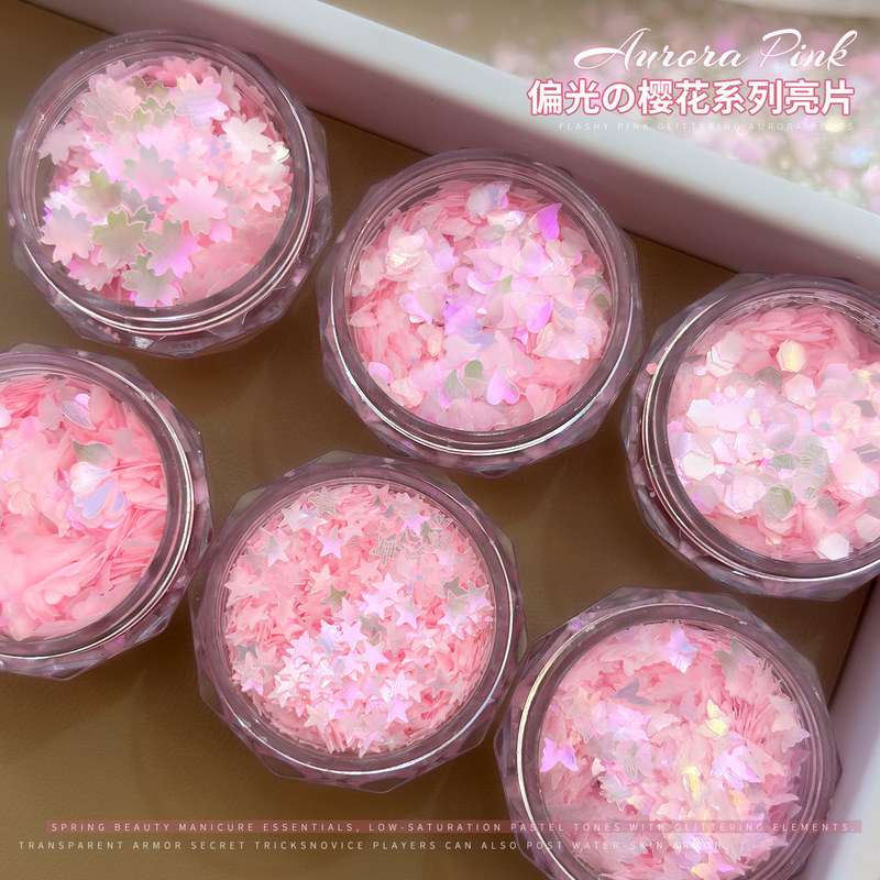 New Nail Art Glitter with Dazzling Cherry Blossom Iridescent Mermaid Glitter, Butterfly and Five-Pointed Star Ins-Style Glitter Nail Decorations New Nail Art Glitter with Dazzling Cherry Blossom Iridescent Mermaid Glitter, Butterfly and Five-Pointed Star Ins-Style Glitter Nail Decorations