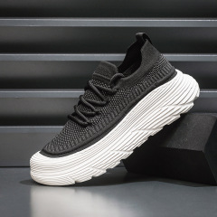 Men's Breathable and Odor-Controlled Footwear for Summer Sports and Leisure, Soft-Sole, Trend Brand, Flyknit Thick Sole, Direct Sale from Wenzhou Manufacturer
