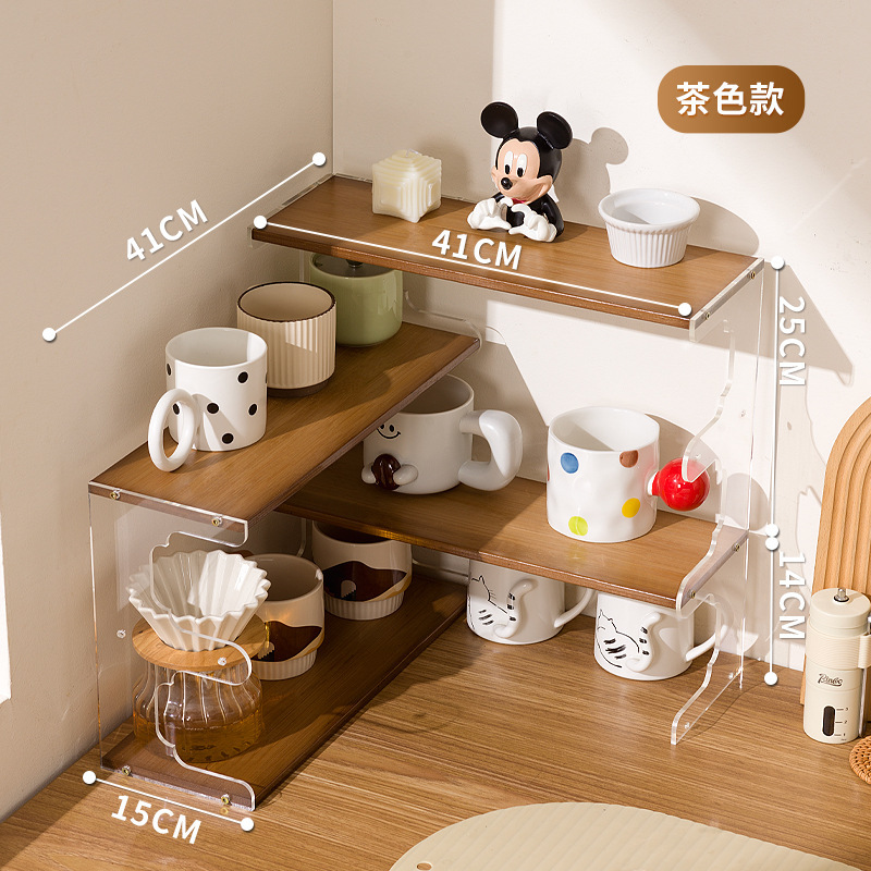カップ収納棚テーブルコーナーカップ棚ティーセットカップ整理棚コーヒーコーナーキャビネットカップ棚|undefined