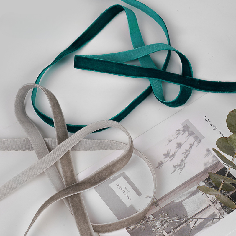 1cm cinta de flocado cinta de Navidad cinta de terciopelo unilateral cinta de terciopelo cinta de ropa accesorios cinta de tela de lana cinta de seda