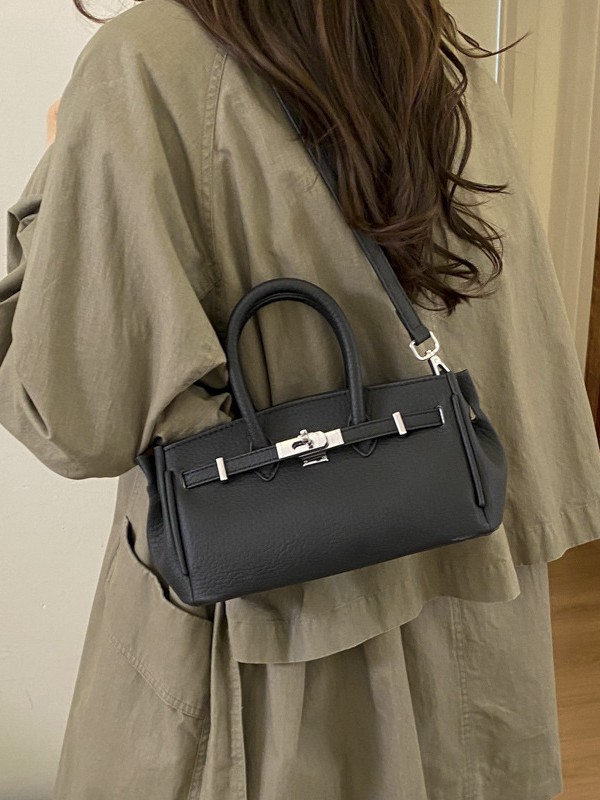 Bolso de nicho coreano nuevo producto de alto nivel lichi estampado bolso de mano Kelly de moda correa de pulsación de hebilla universal mochila