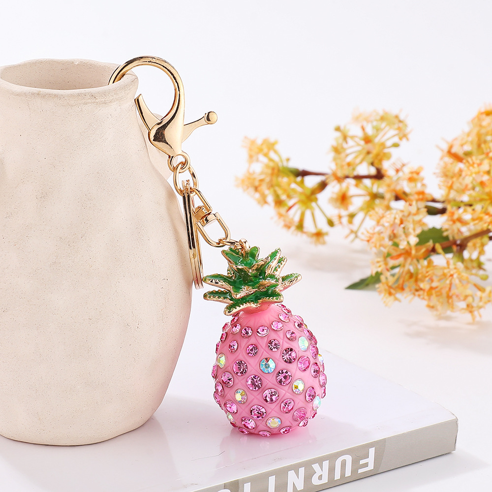 Cute Style 1 Piece Bag Pineapple Bag Pendant Keychain Alloy Women's Cute Bag Pendant Keychain