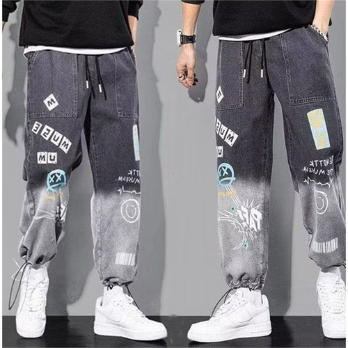 Factory Goods Spring Autumn Hip-Hop Men's Hong Kong Style Trend Brand Loose Streetwear Small Alphabet Print Casual Harlon Pants for Men