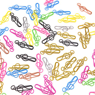 High note shape paper clip metal color music symbol paper clip office stationery data file classification folder