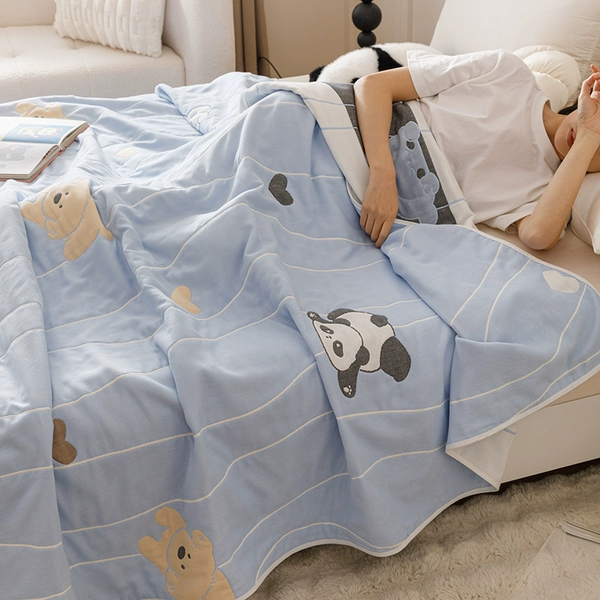 Sweet Dream Bear-Blue [Class A cotton six-layer gauze, moisture-absorbent and breathable]
