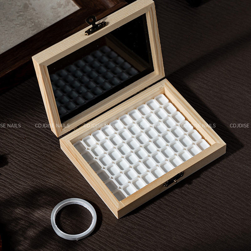 Nail Art Pine Wood Box, Divided Wooden Box, Nail Tool Set Storage Box, Black Acrylic Skylight Version Nail Art Pine Wood Box, Divided Wooden Box, Nail Tool Set Storage Box, Black Acrylic Skylight Version