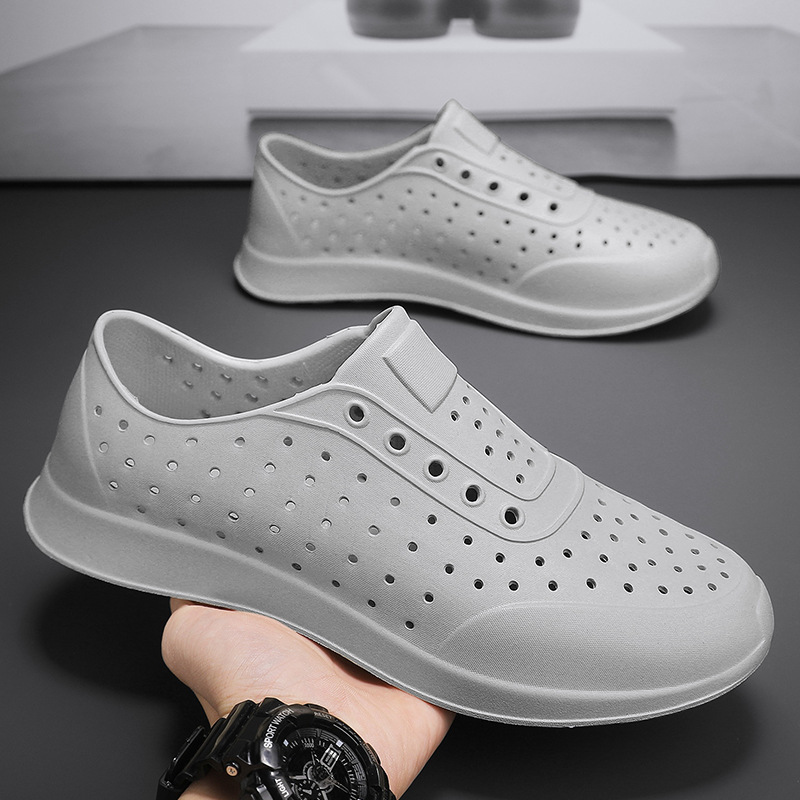 Wncnnnncative verano deportes al aire libre pareja playa agujero zapatos cerrado puntera casual transpirable sandalias impermeables