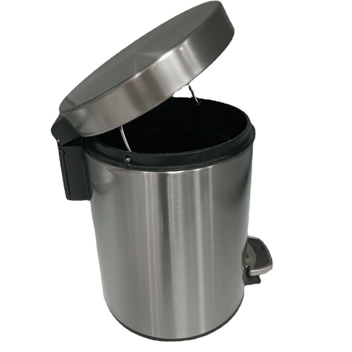 Fuente de fábrica de basura de acero inoxidable gruesa cubo de cocina de hotel doméstico cubo de inodoro con cubierta cubo de olor image 3