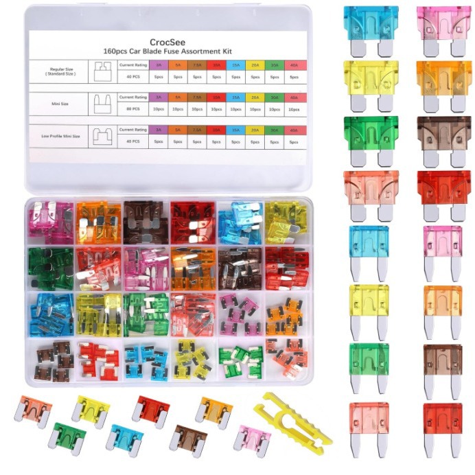 160件汽车保险丝组合套件刀片型标准迷你3A5A7.5A10A15A20A30A40A