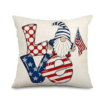 Transfronterizo Día de la Independencia de Amazon impresión lino almohada funda aniversario para celebrar el hogar vestido almohada funda mayorista