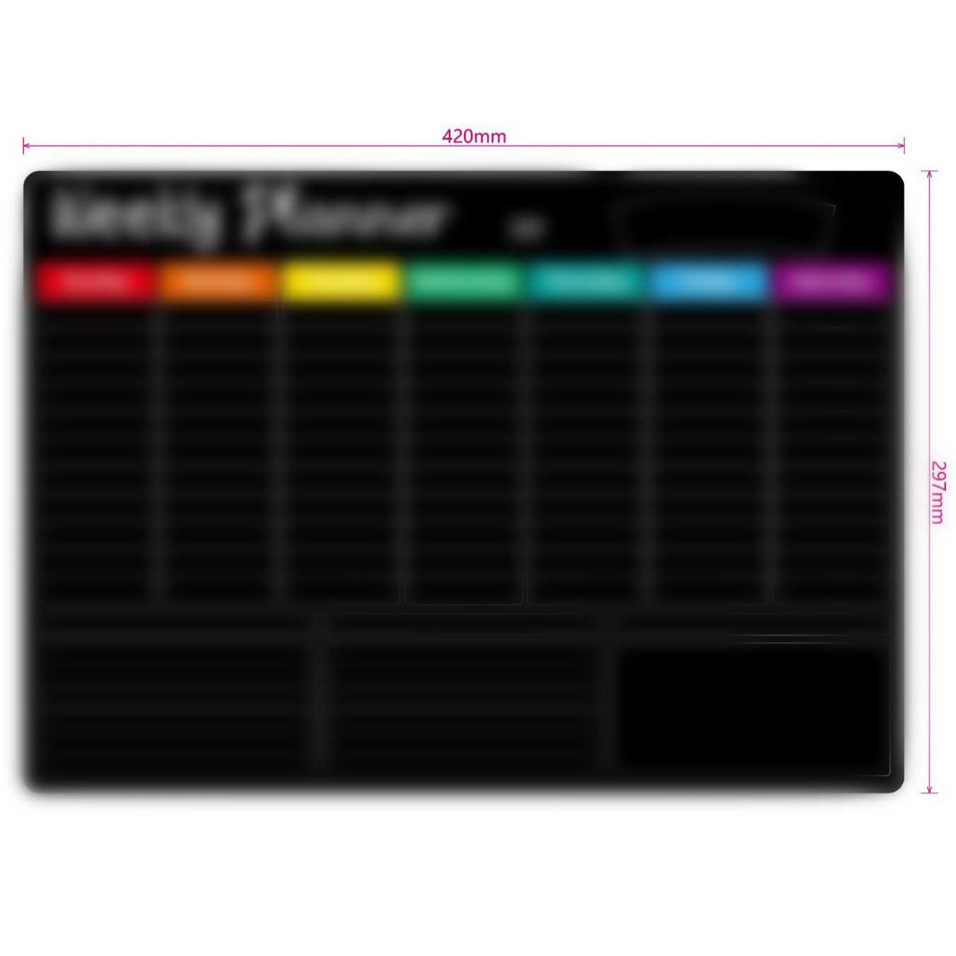 Hoja de calendario semanal negro