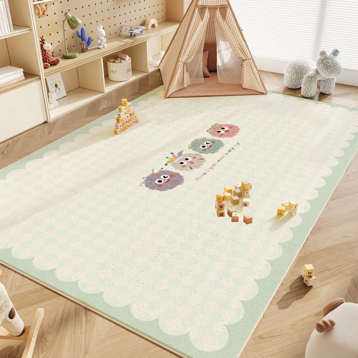 녹색 테두리 모피 공