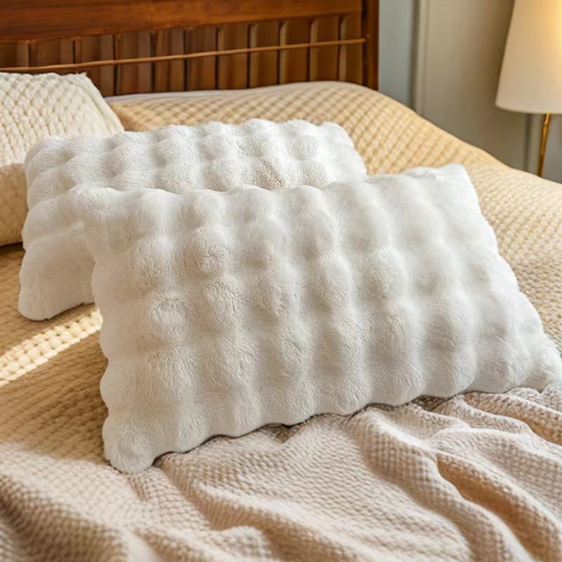 Ins conejo espuma pillow cubierta de pillow-resistente a la suciedad cubierta ligera lujosa pillow cubierta de pillow un par