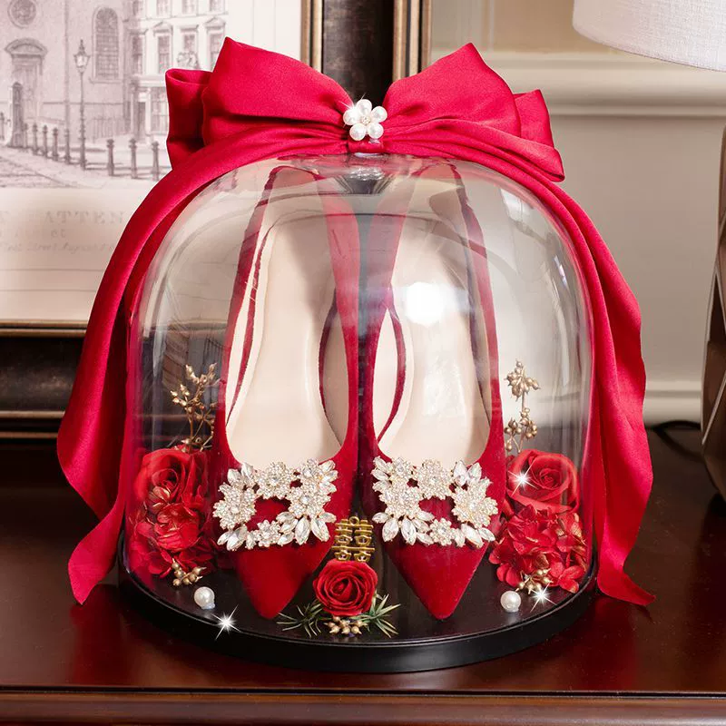 Свадебные туфли Хрустальная Коробка кольцо Свадебная обувь коробка с замком Свадебный игровой реквизит DIY Материал Пакет коллекция Свадебная обувь коробка трансграничная